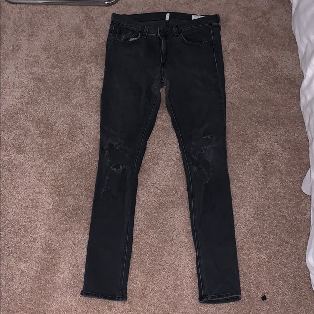 Washed black skinny jeans